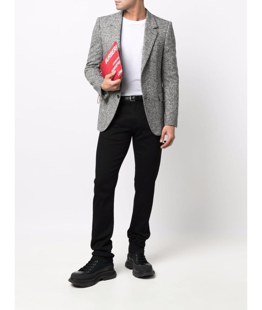 ALEXANDER MCQUEEN Черные хлопковые джинсы скинни, фото 4