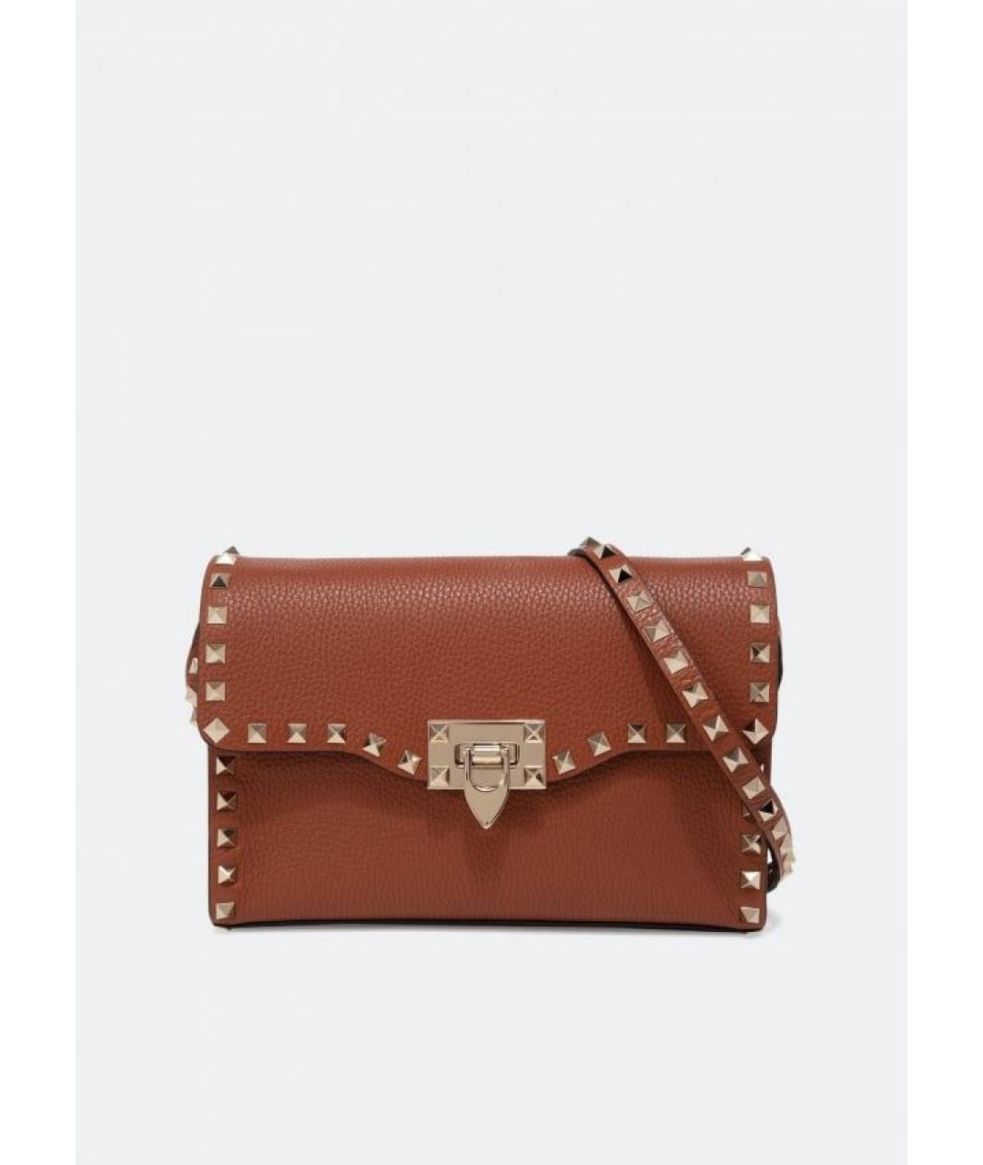 VALENTINO Коричневая кожаная сумка через плечо, фото 5