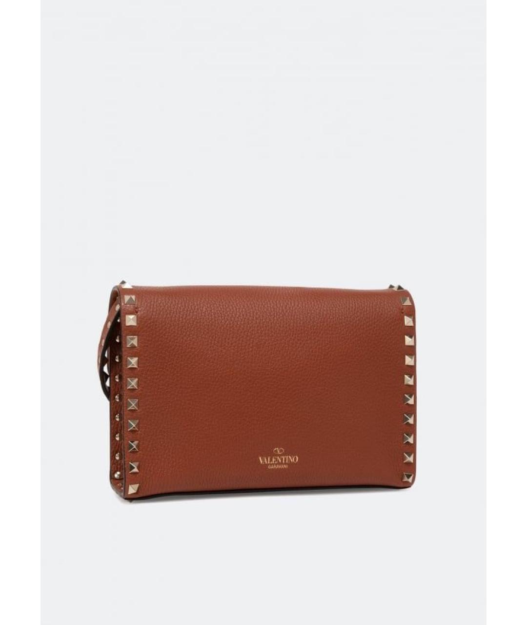 VALENTINO Коричневая кожаная сумка через плечо, фото 3