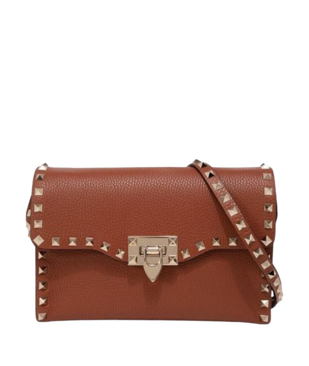 VALENTINO Коричневая кожаная сумка через плечо, фото 1