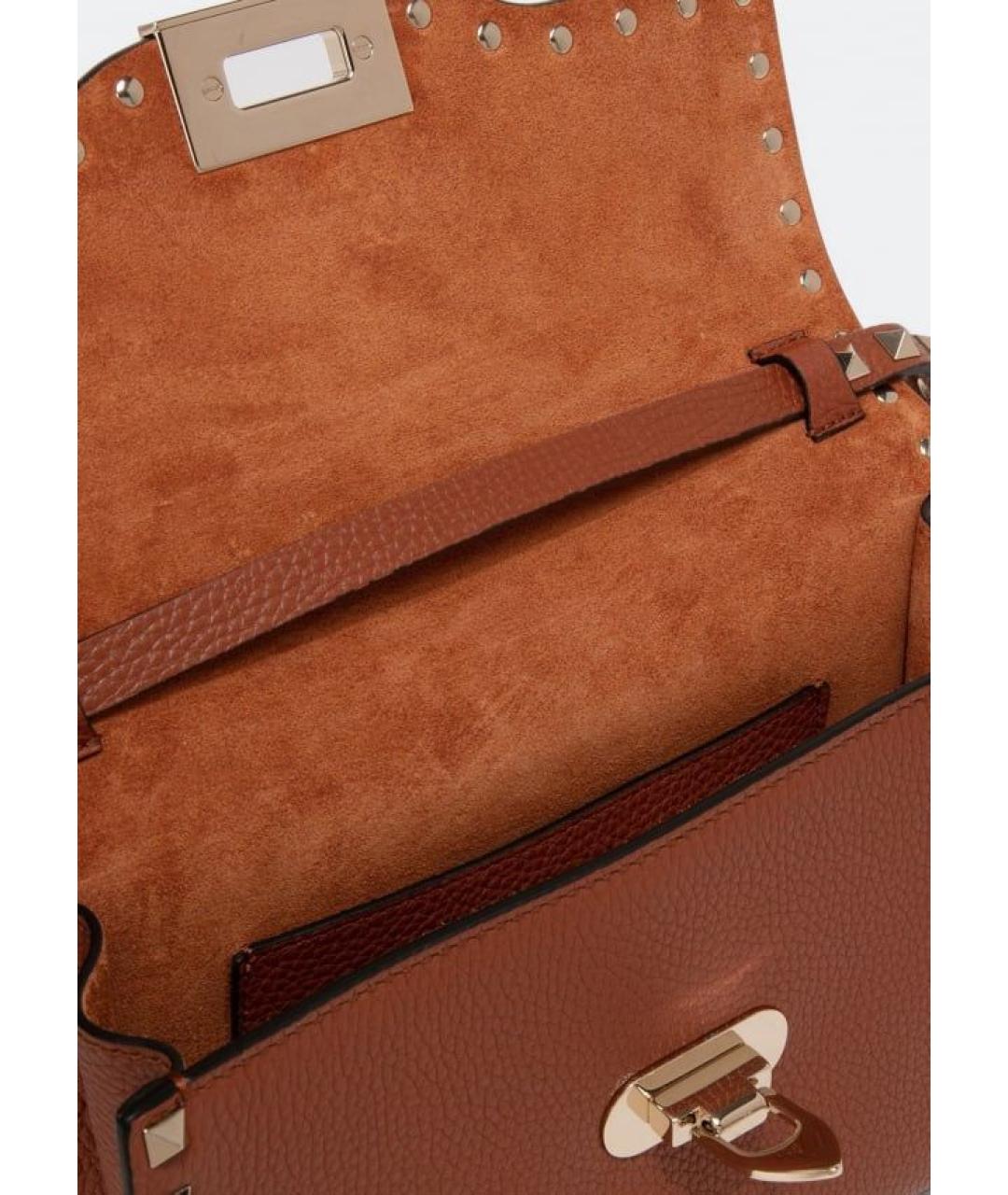 VALENTINO Коричневая кожаная сумка через плечо, фото 2