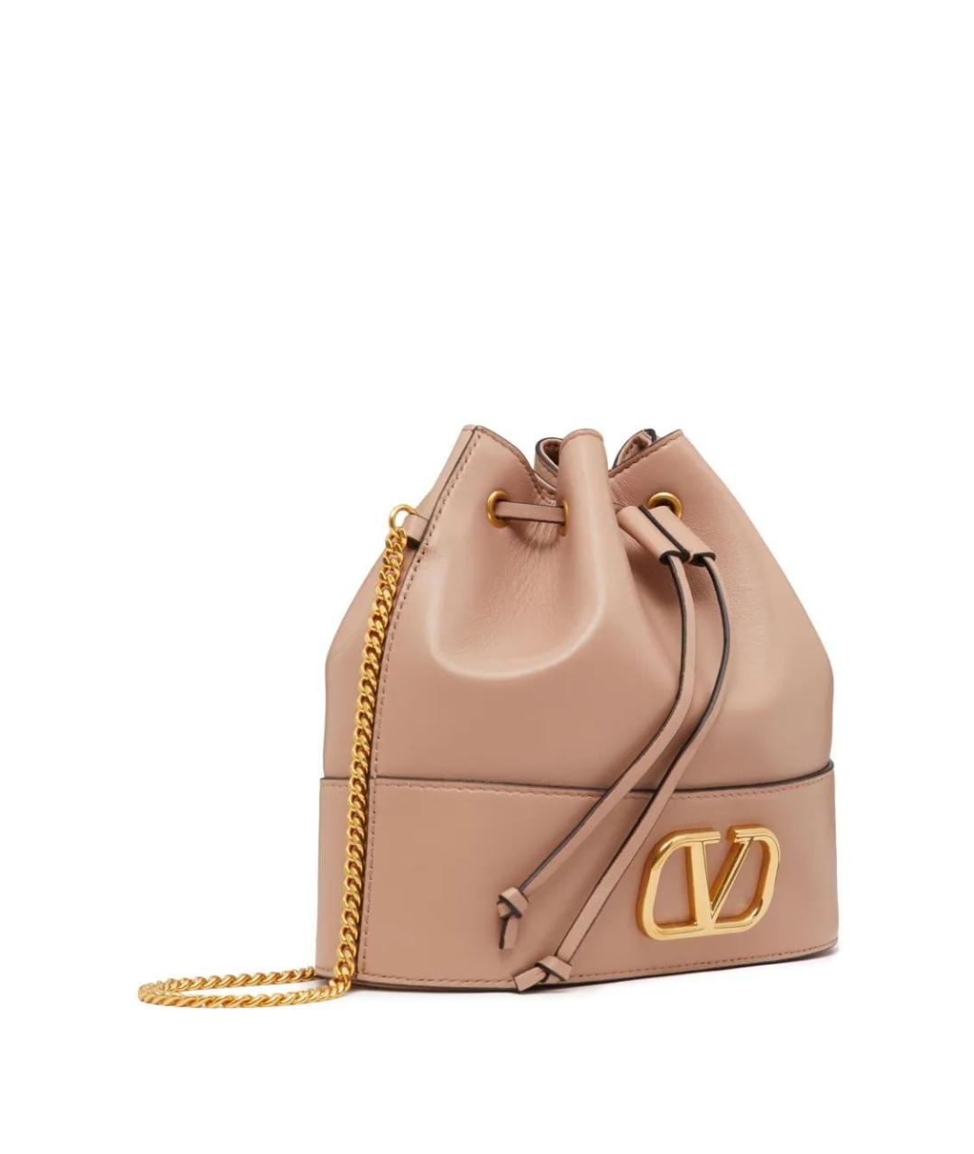 VALENTINO Бежевая кожаная сумка через плечо, фото 3