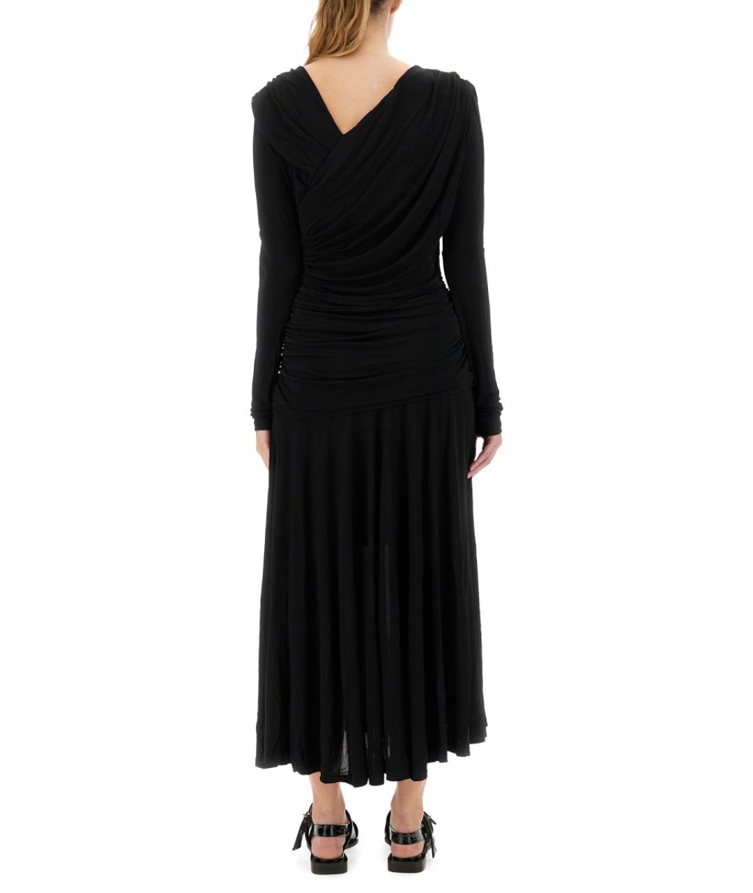 GANNI Черное вискозное вечернее платье, фото 4