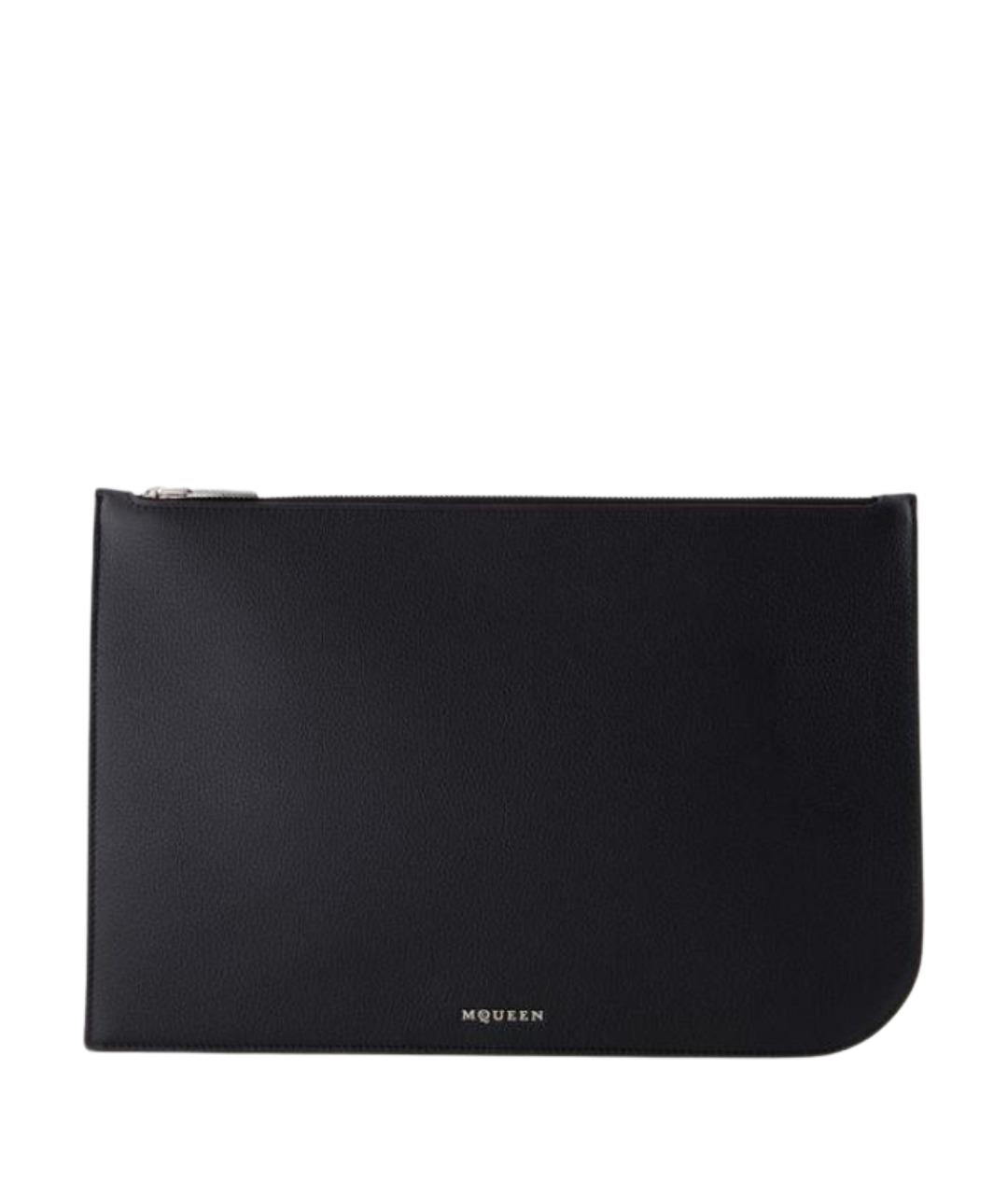 ALEXANDER MCQUEEN Черный кожаный кошелек, фото 1