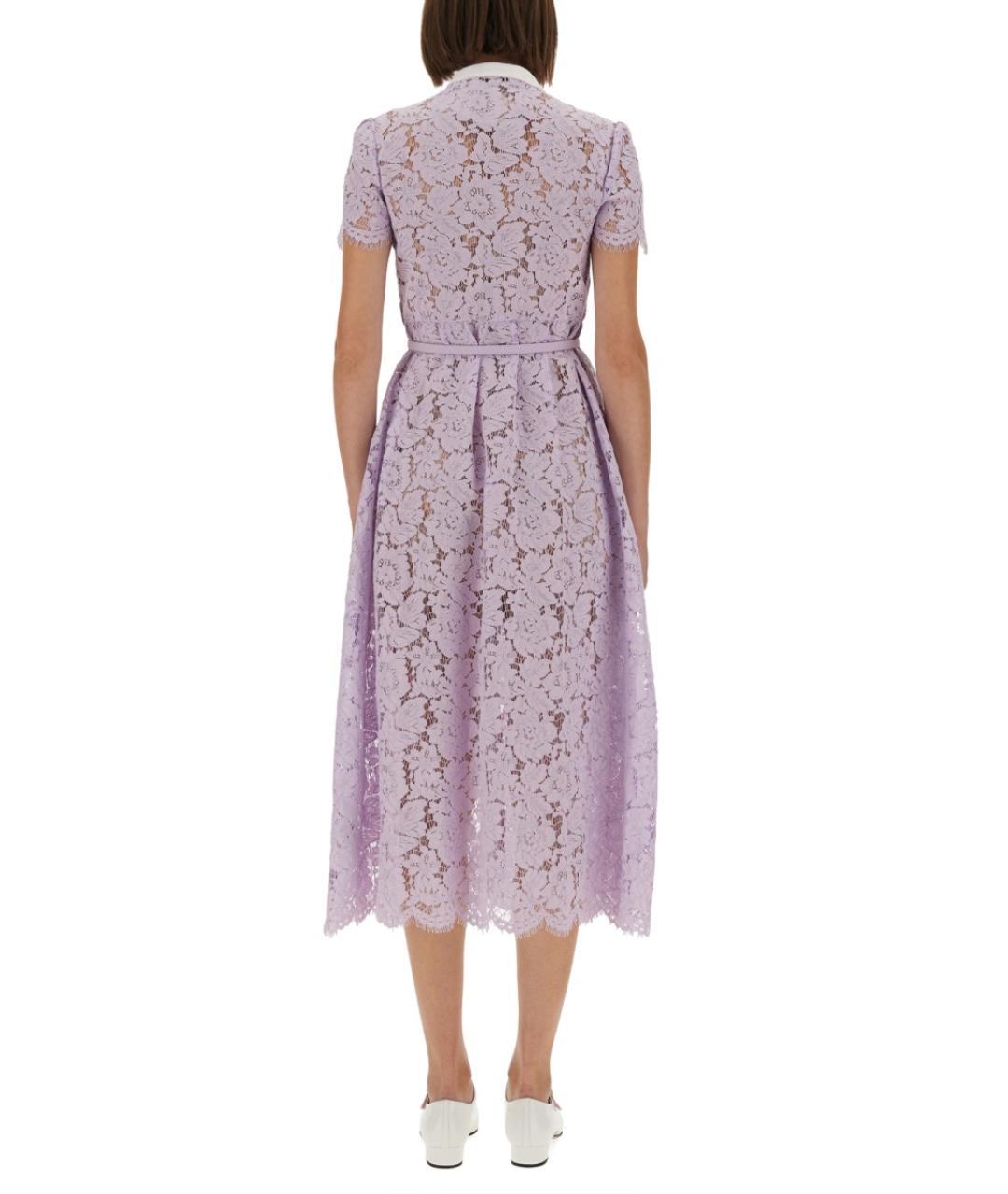 SELF-PORTRAIT Фиолетовое хлопковое повседневное платье, фото 4