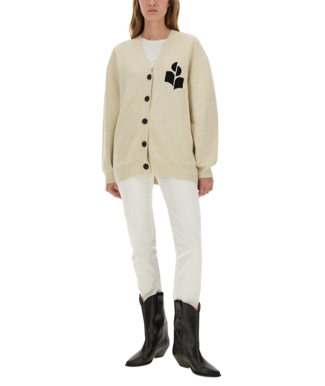 ISABEL MARANT Бежевый хлопковый кардиган, фото 3