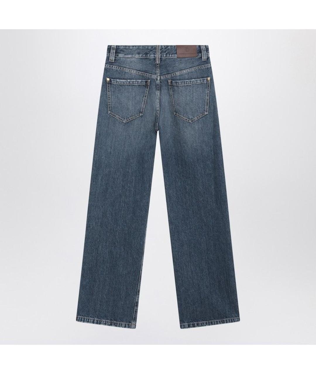 BRUNELLO CUCINELLI Синие хлопковые прямые джинсы, фото 2