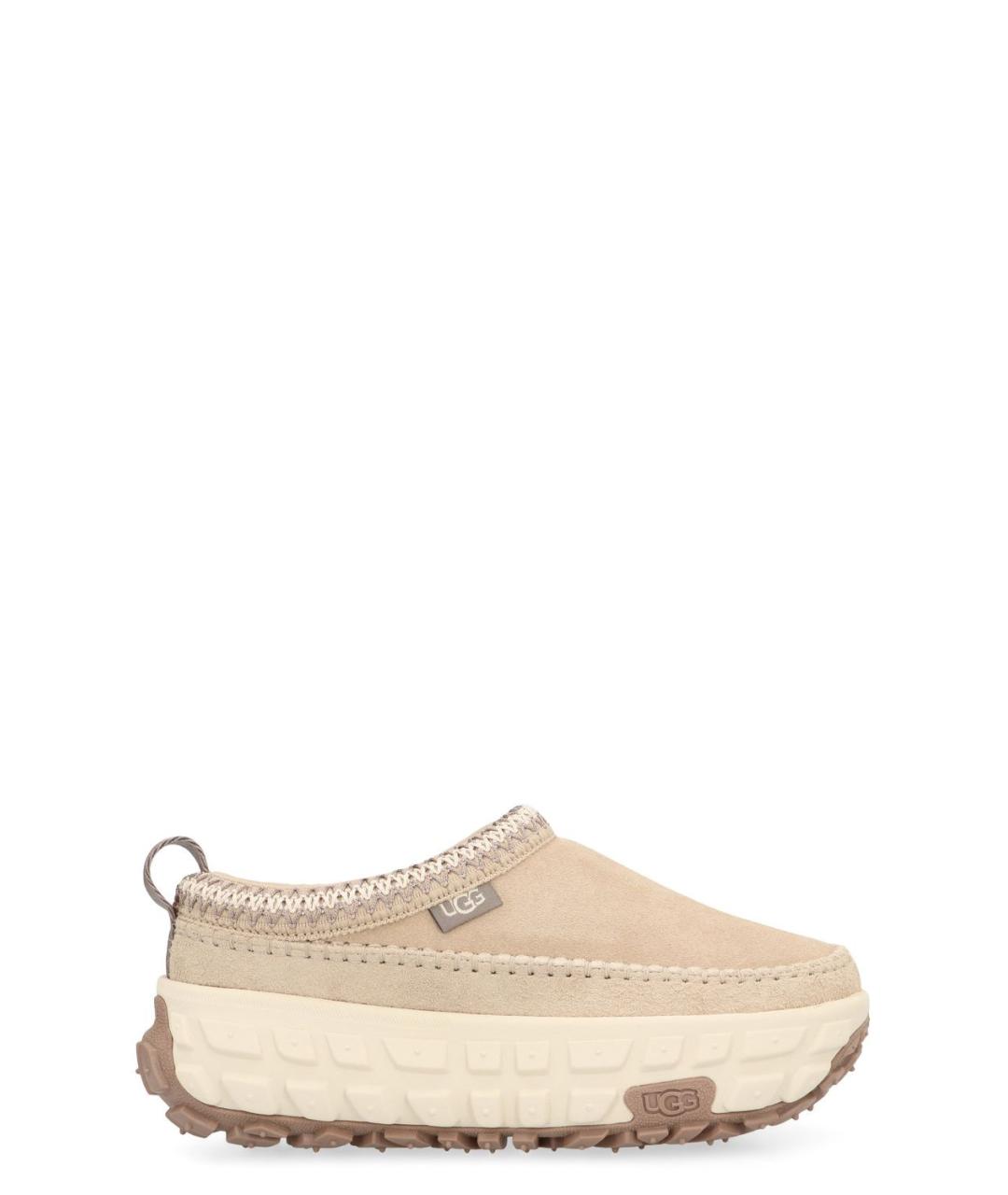 UGG AUSTRALIA Бежевые кожаные низкие ботинки, фото 1