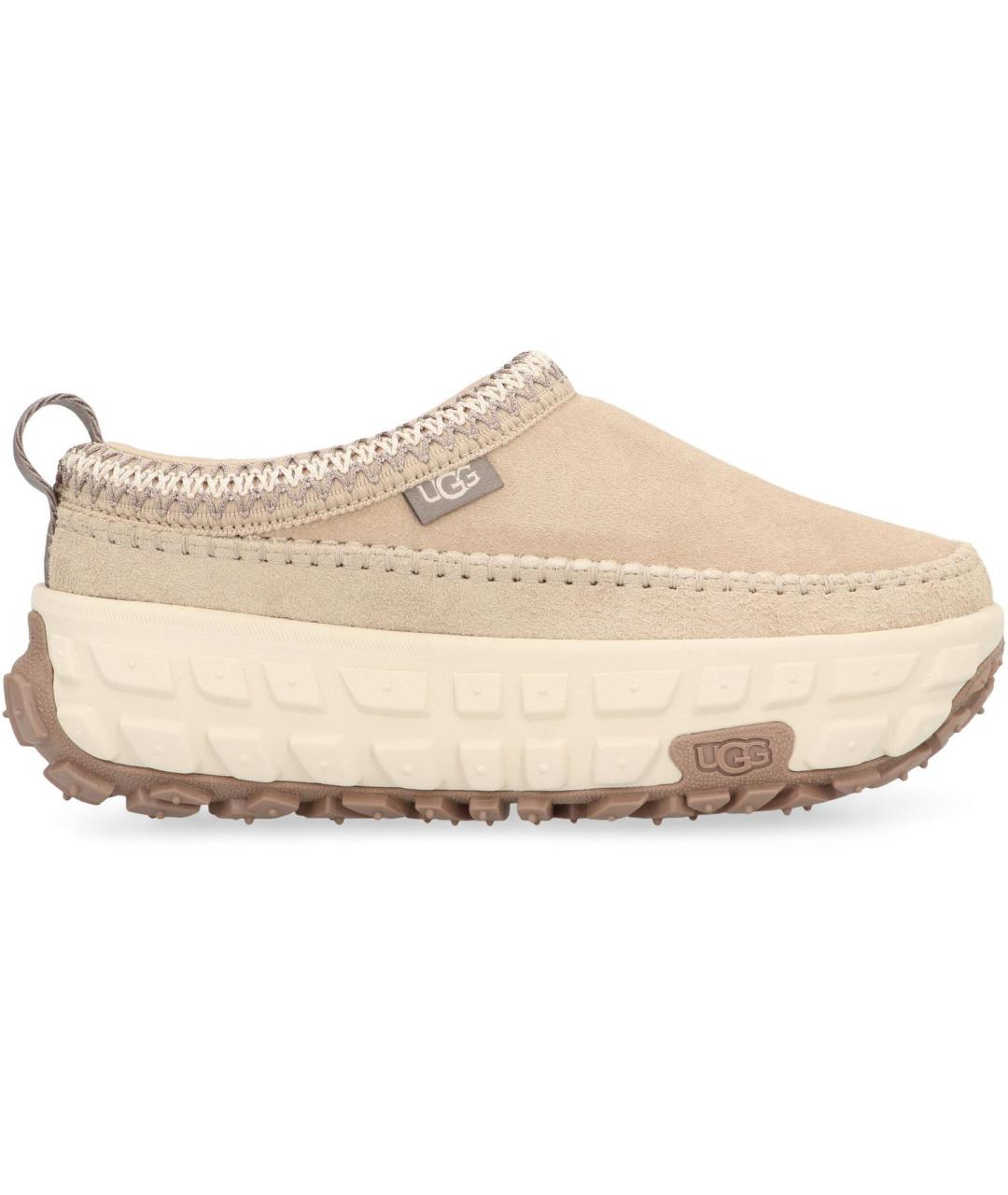 UGG AUSTRALIA Бежевые кожаные низкие ботинки, фото 2