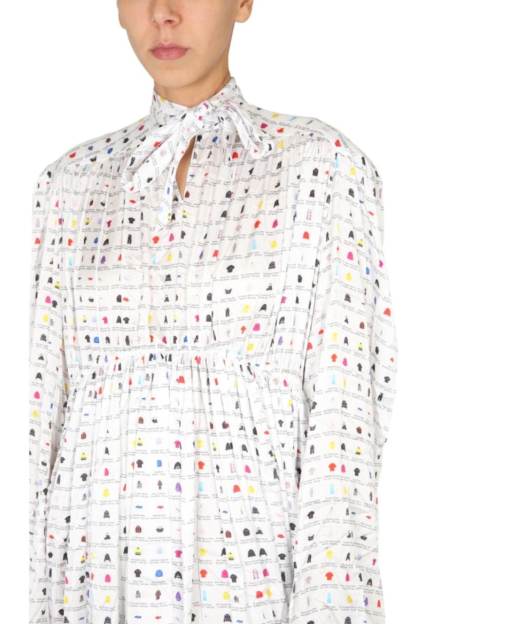 BALENCIAGA Белое полиэстеровое повседневное платье, фото 5