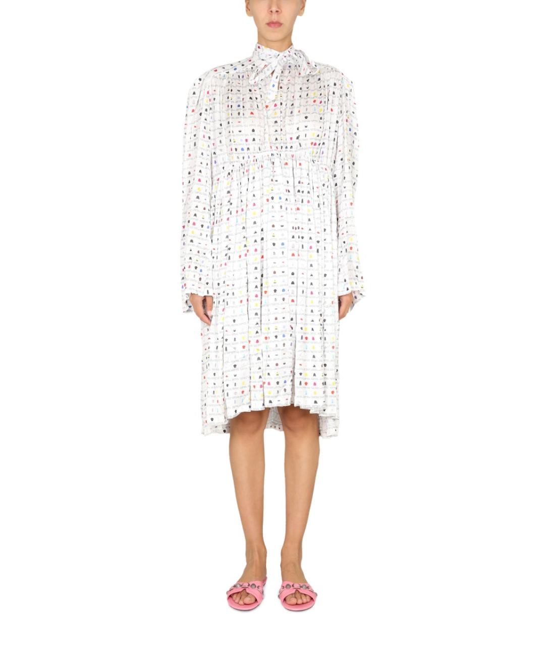 BALENCIAGA Белое полиэстеровое повседневное платье, фото 2