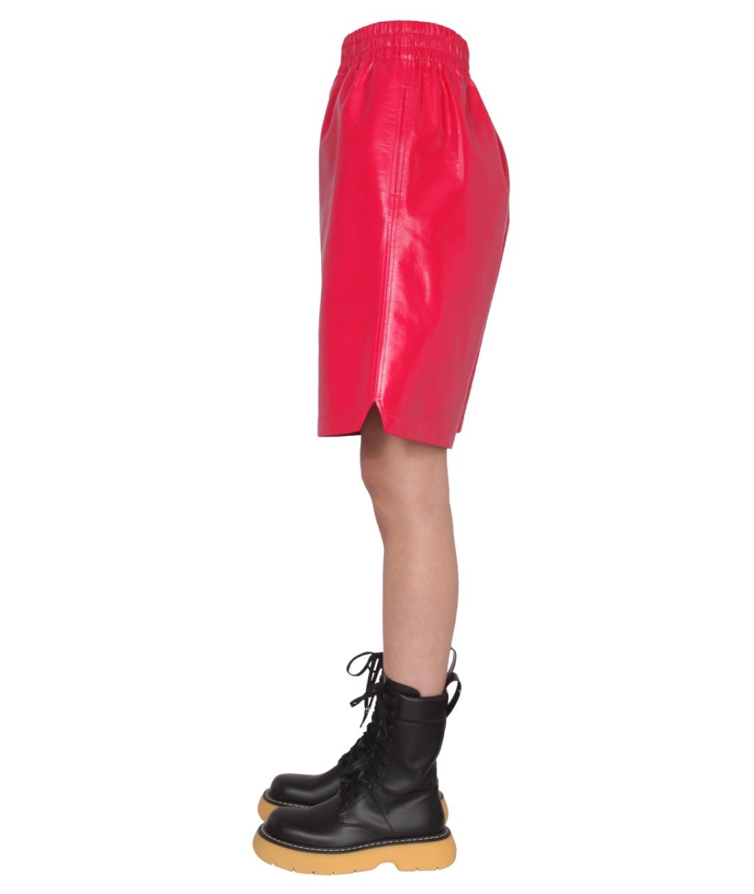 BOTTEGA VENETA Красные кожаные шорты, фото 4