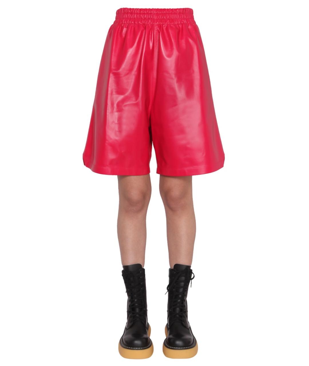 BOTTEGA VENETA Красные кожаные шорты, фото 2