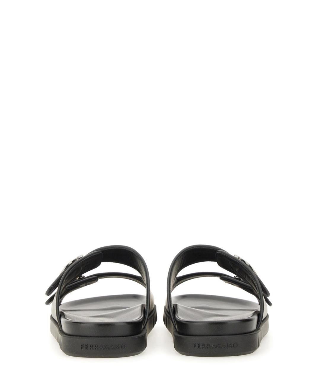 FERRAGAMO Черные кожаные сандалии, фото 3