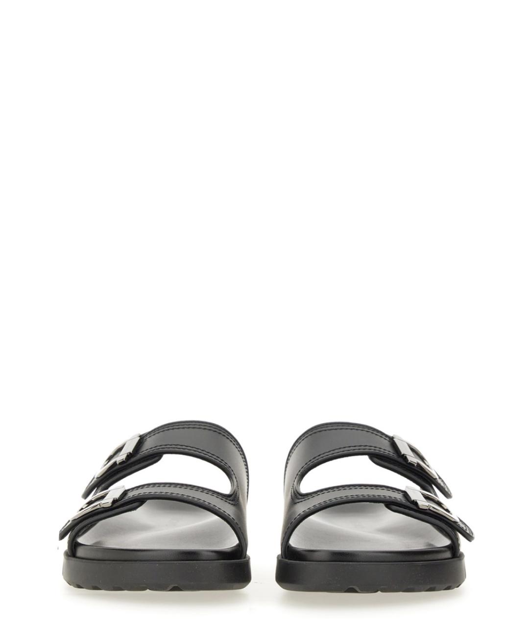 FERRAGAMO Черные кожаные сандалии, фото 4