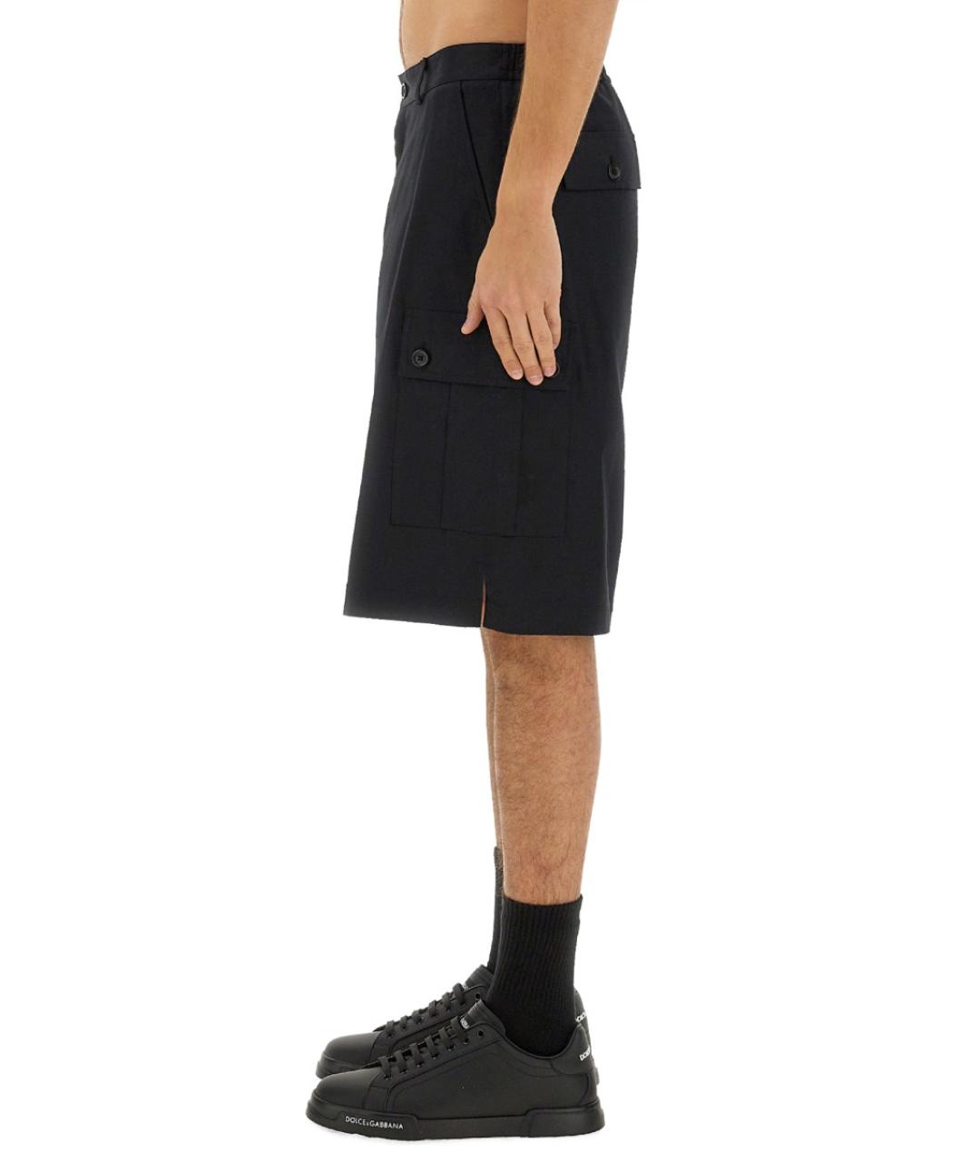 DOLCE&GABBANA Черные хлопковые шорты, фото 5