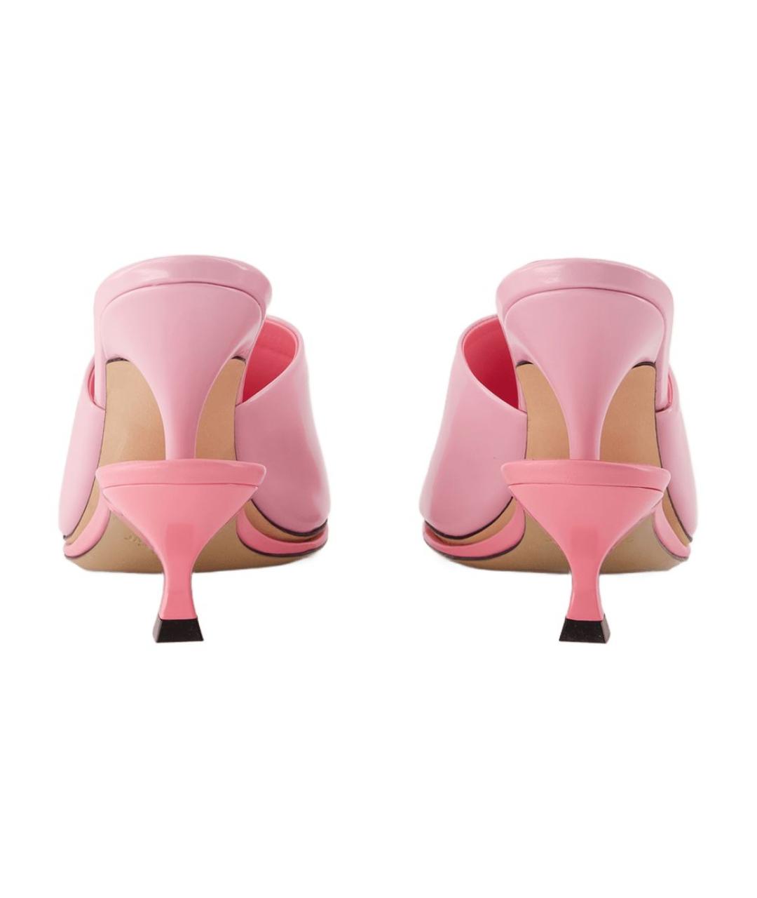 JACQUEMUS Розовые кожаные мюли, фото 3