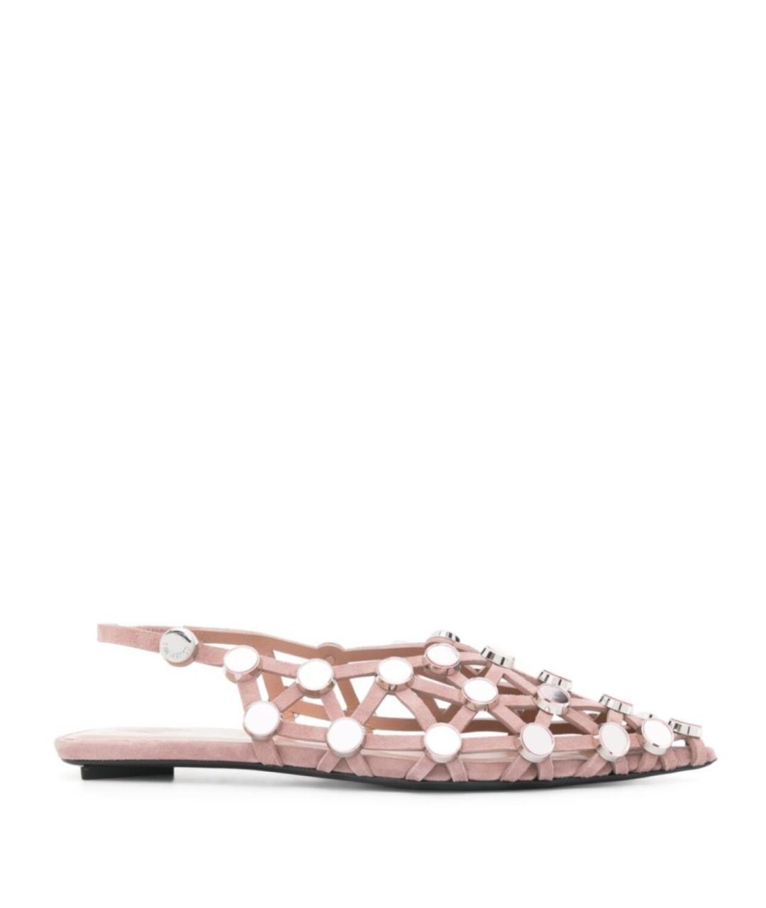 THE ATTICO Бежевые замшевые балетки, фото 1