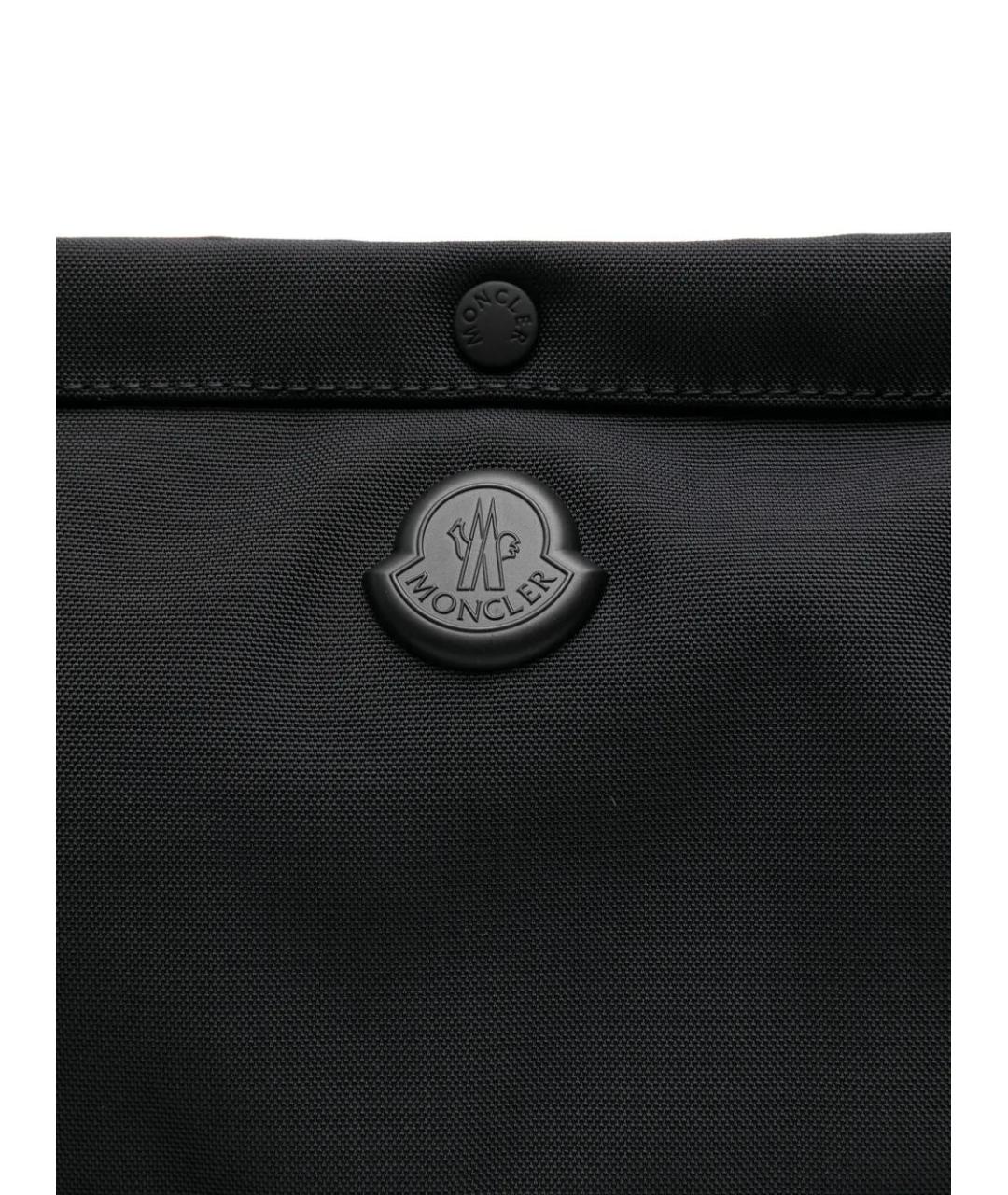 MONCLER Черная кожаная сумка на плечо, фото 4