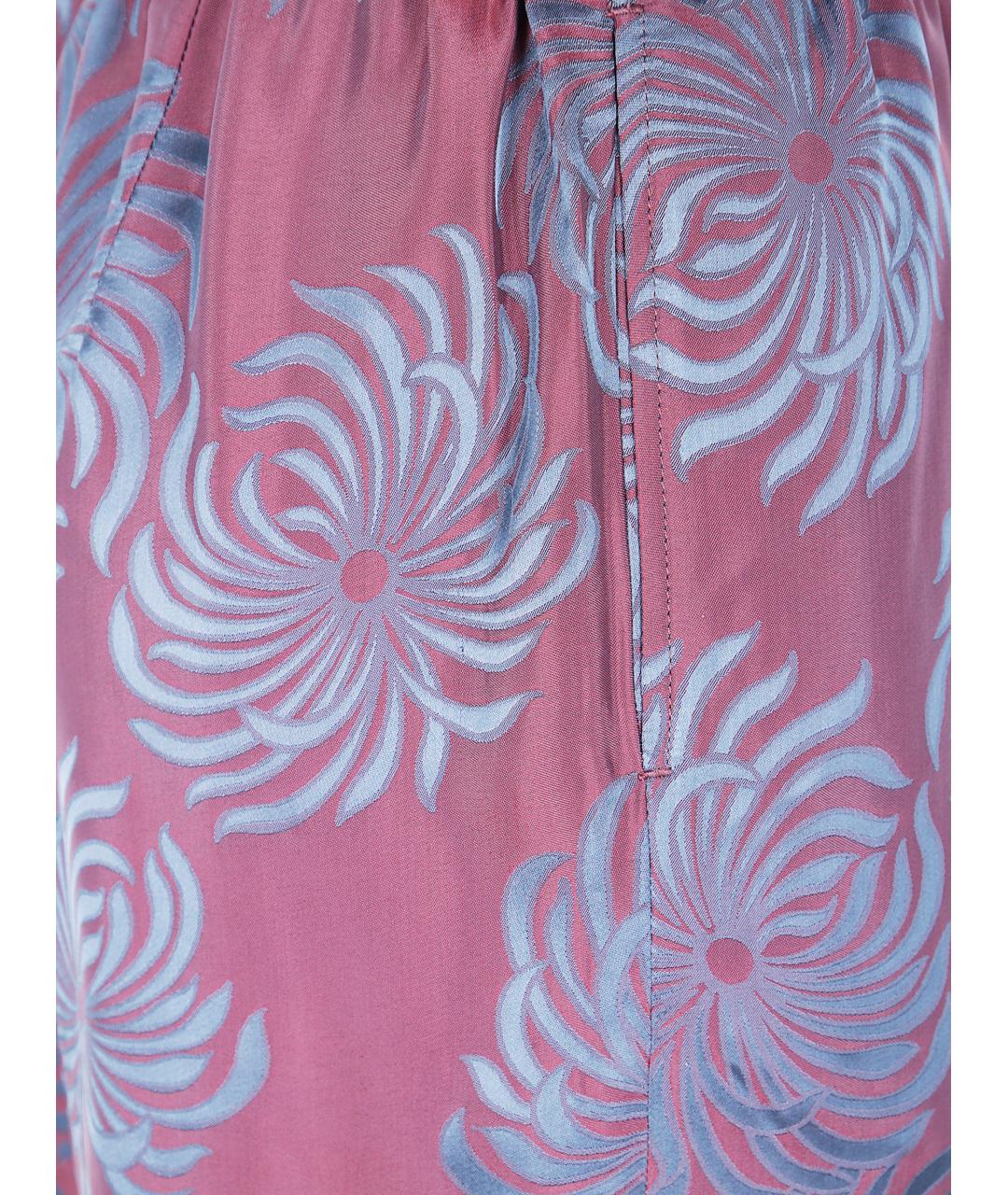 DRIES VAN NOTEN Розовые вискозные прямые брюки, фото 3