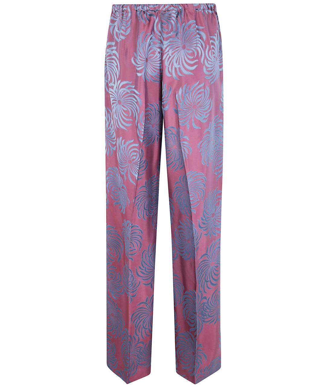 DRIES VAN NOTEN Розовые вискозные прямые брюки, фото 2