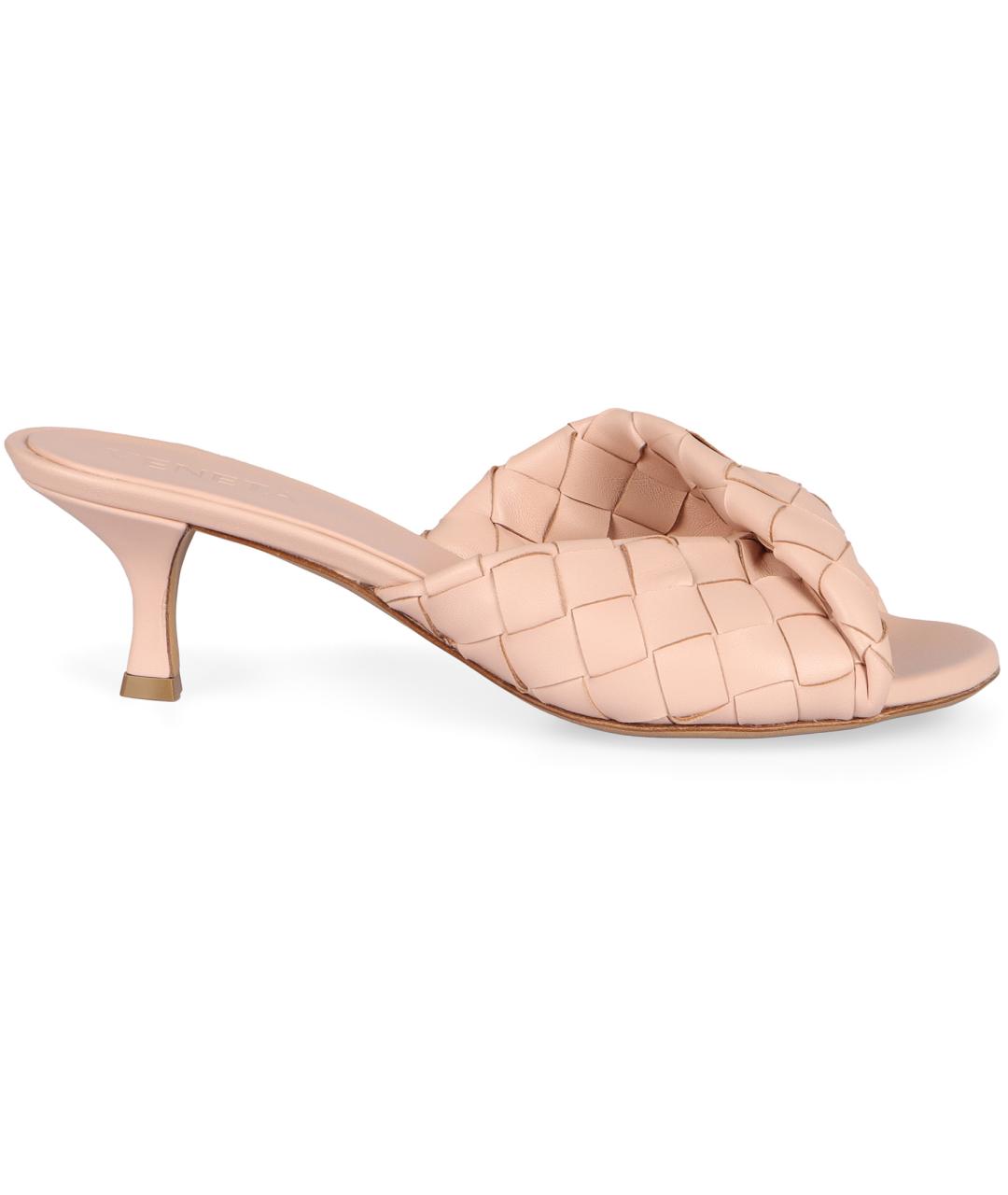 BOTTEGA VENETA Розовые кожаные сандалии, фото 2