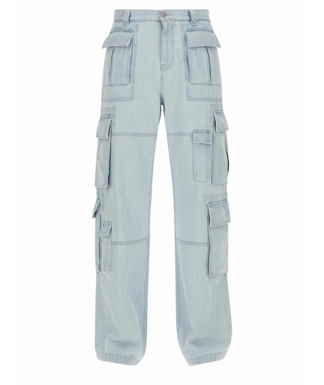 VERSACE Голубые хлопковые прямые джинсы, фото 1