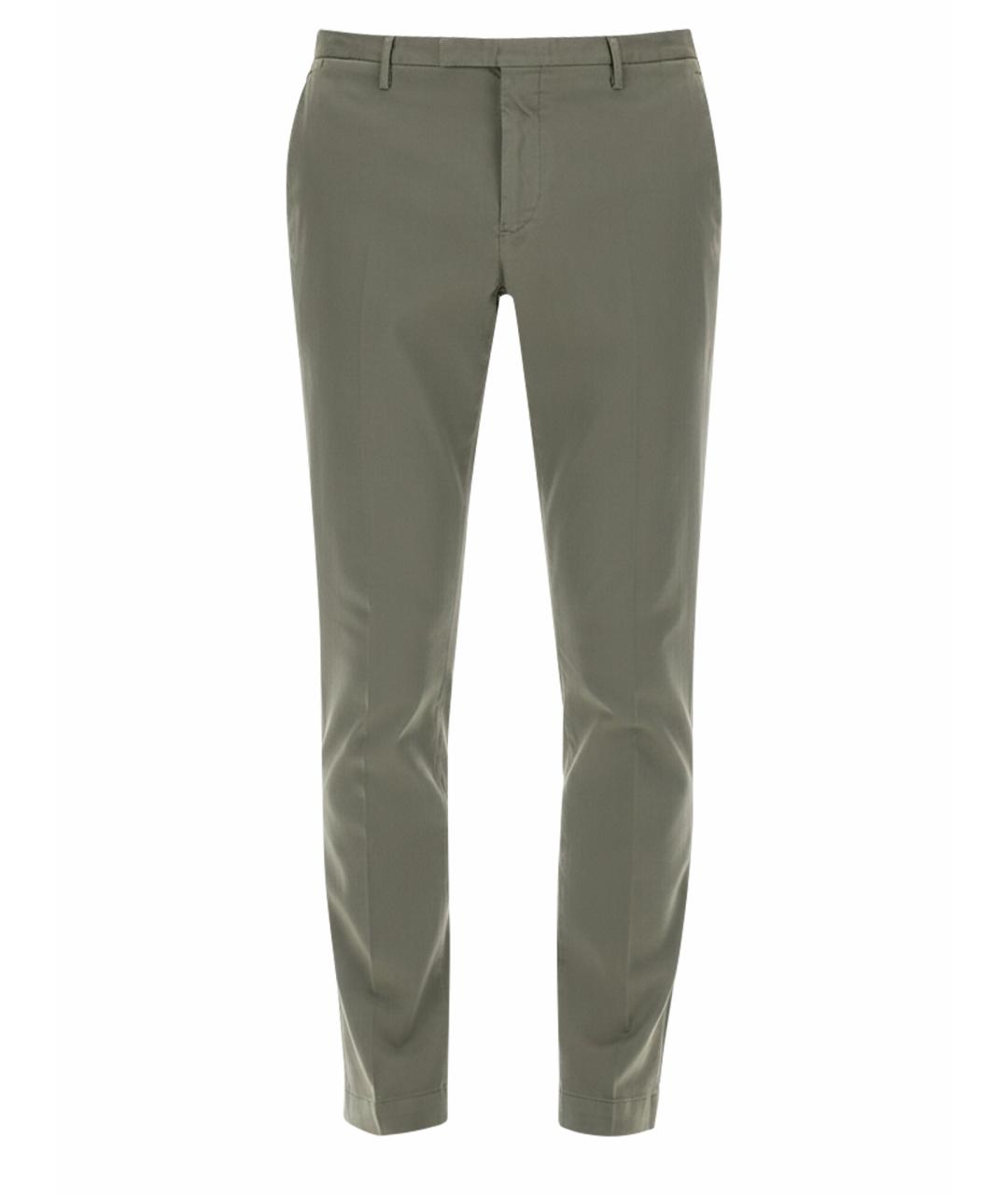 PT TORINO Зеленые хлопковые повседневные брюки, фото 1