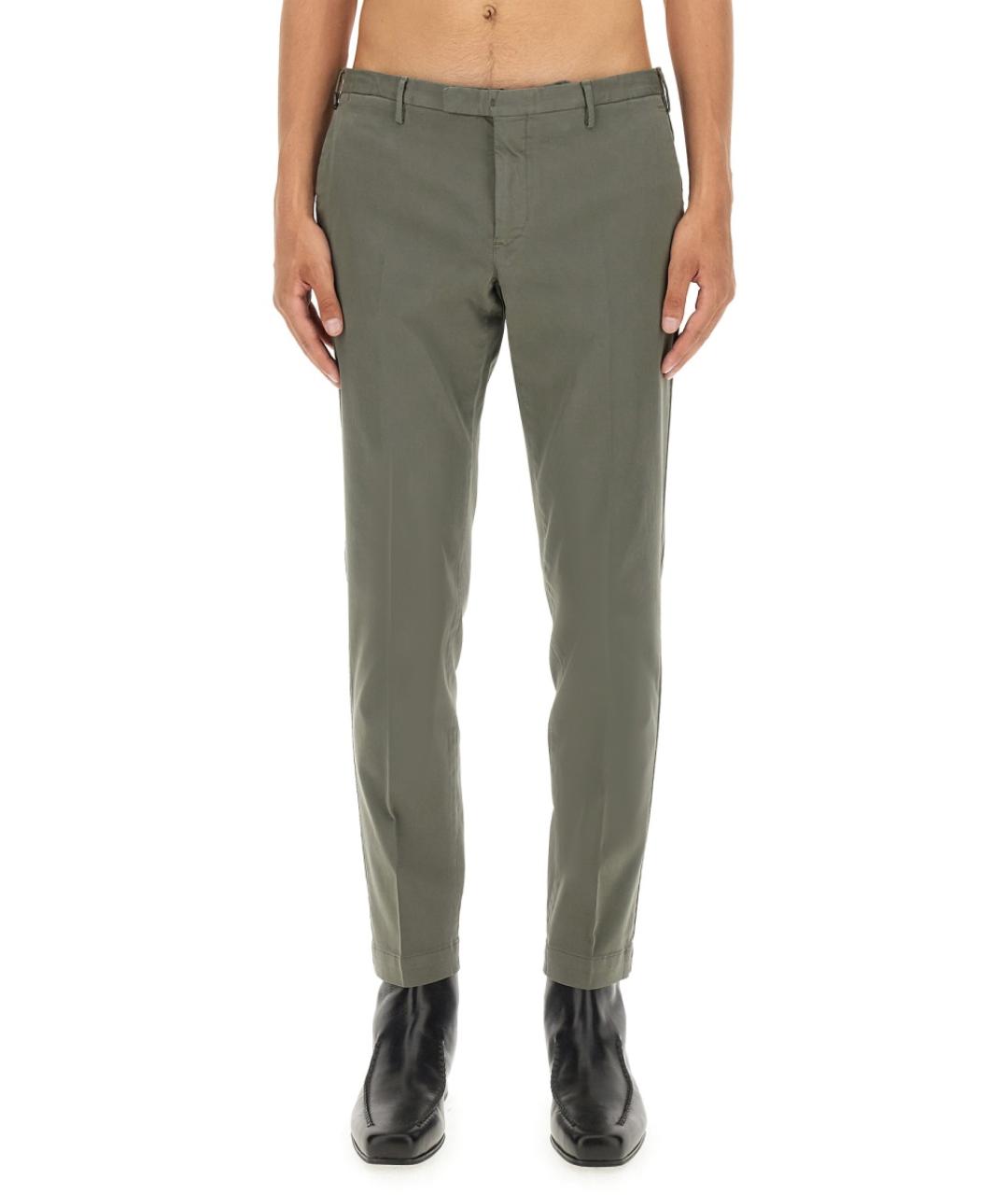 PT TORINO Зеленые хлопковые повседневные брюки, фото 5