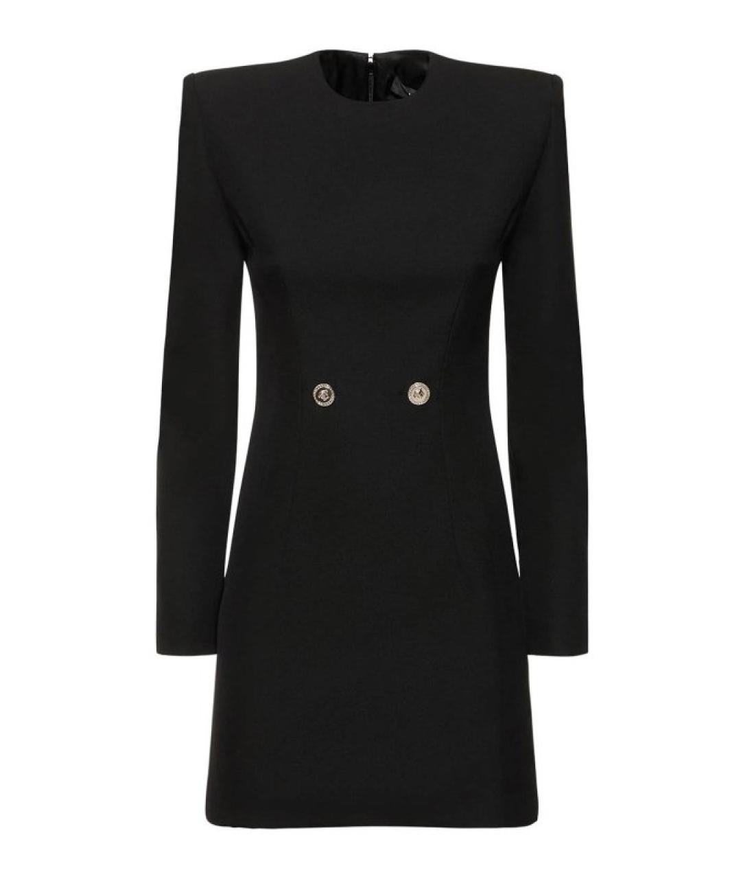 VERSACE Черное шерстяное повседневное платье, фото 1