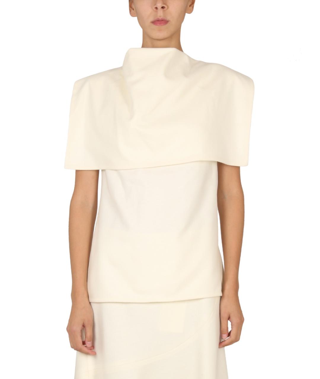 JIL SANDER Белая шерстяная футболка, фото 5