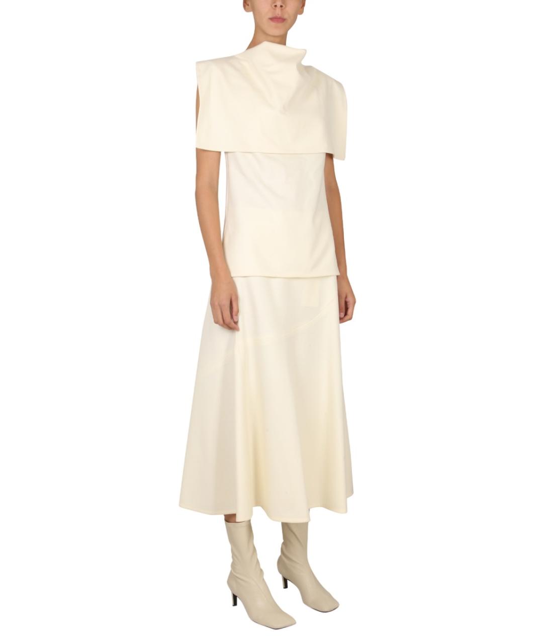 JIL SANDER Белая шерстяная футболка, фото 2