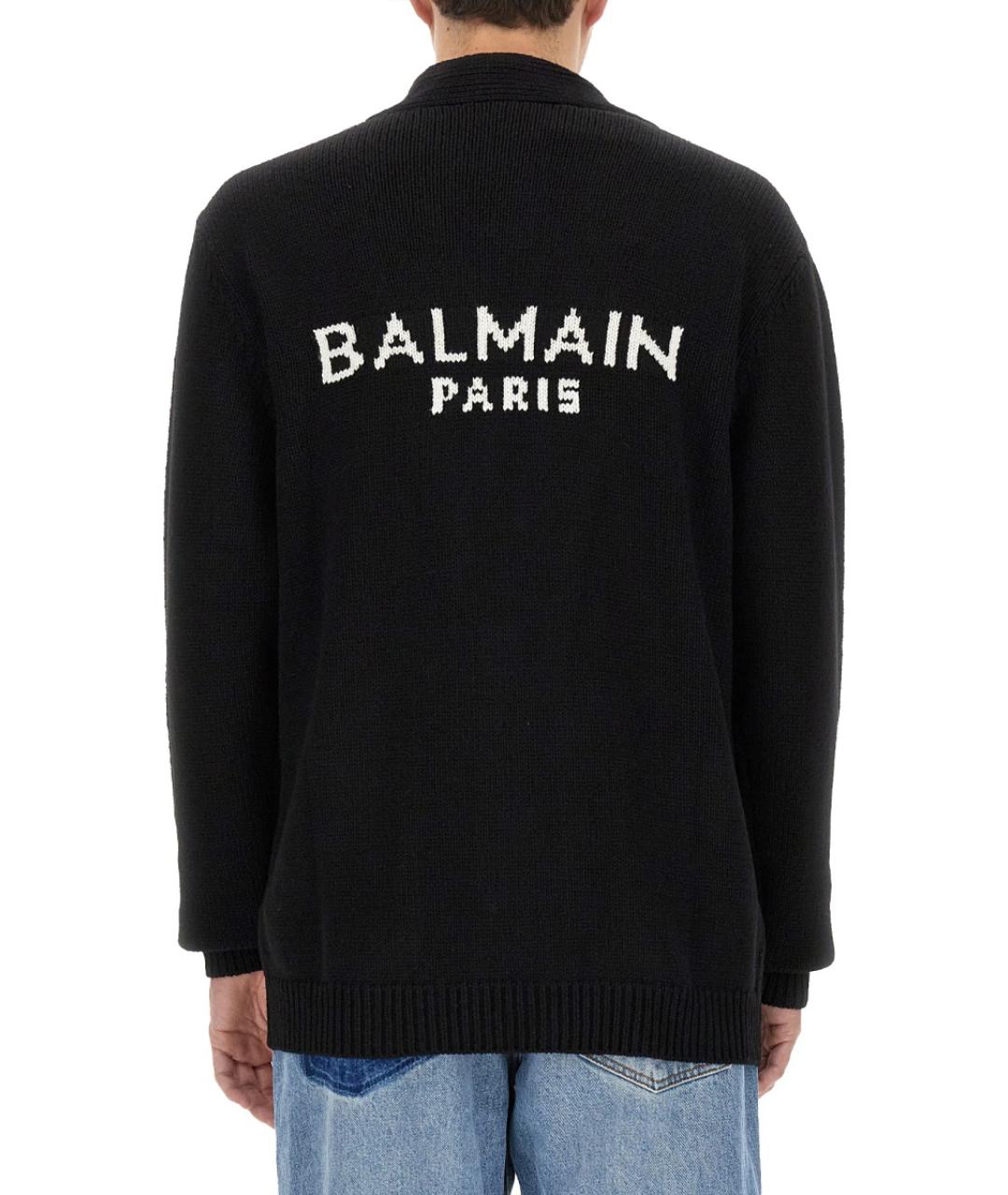 BALMAIN Черный шерстяной кардиган, фото 4