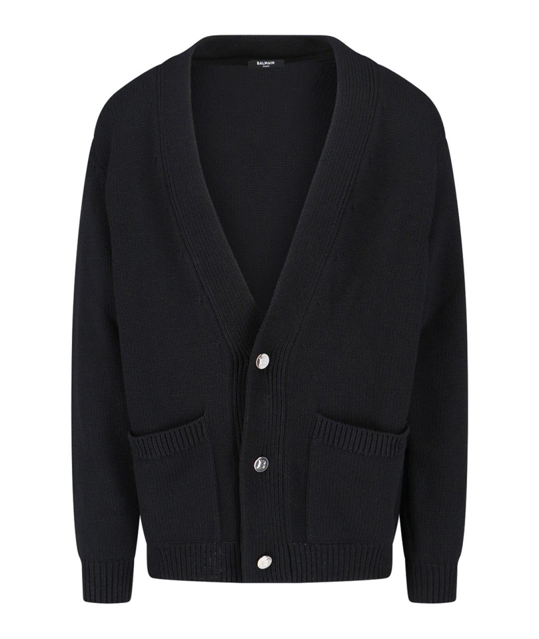 BALMAIN Черный шерстяной кардиган, фото 1
