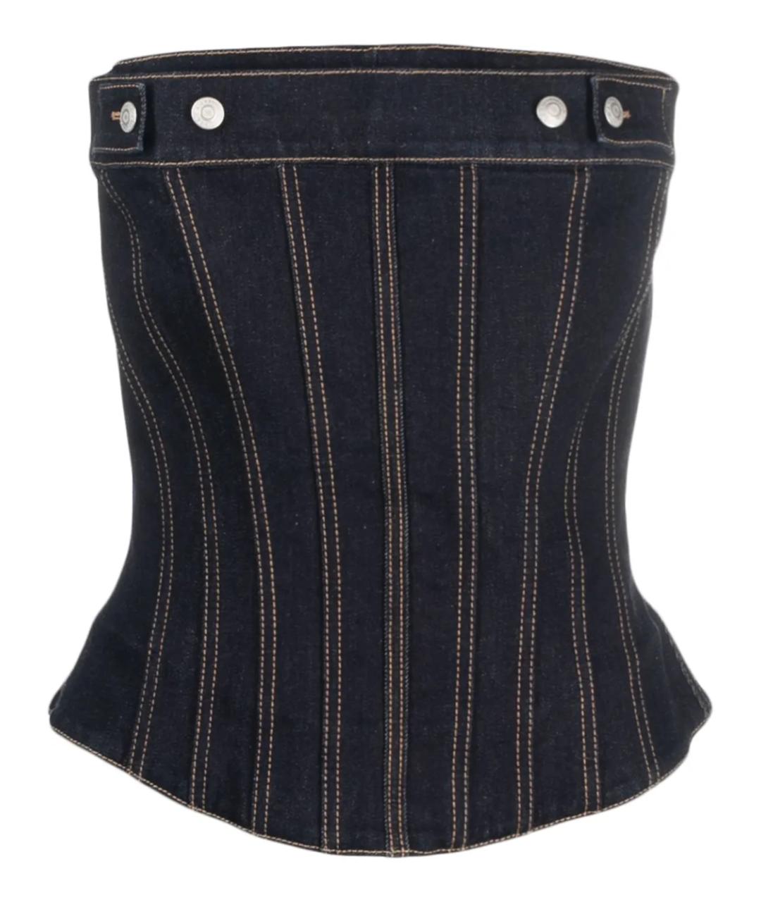 ALEXANDER MCQUEEN Синяя хлопковая блузы, фото 1