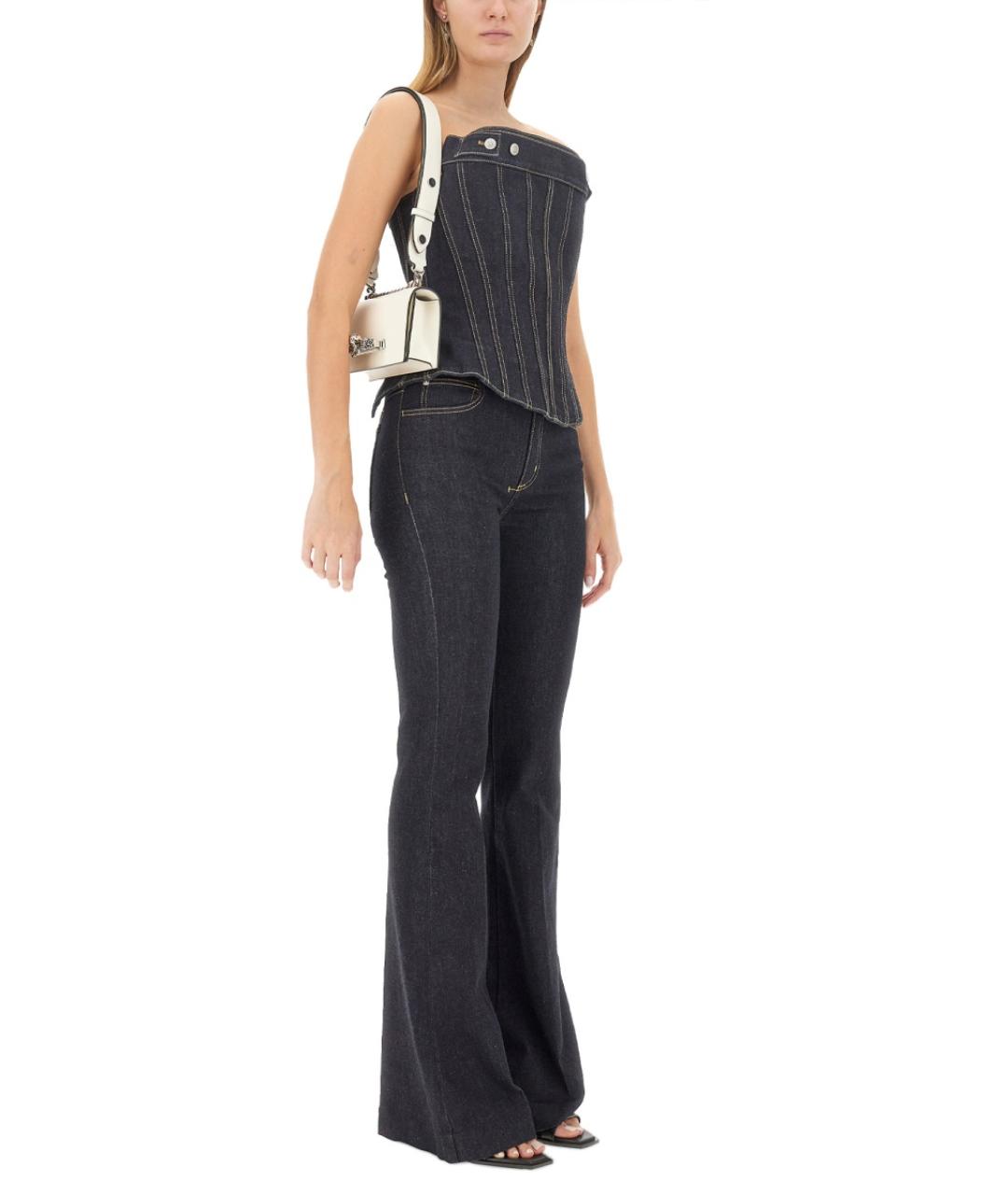 ALEXANDER MCQUEEN Синяя хлопковая блузы, фото 3