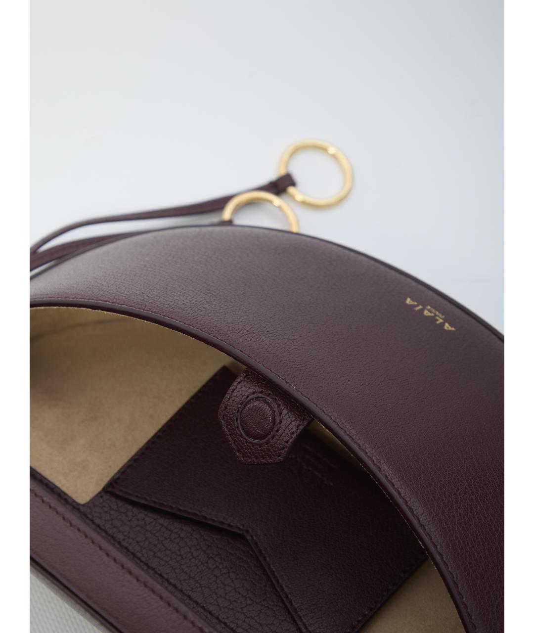 ALAIA Бордовая кожаная сумка через плечо, фото 4