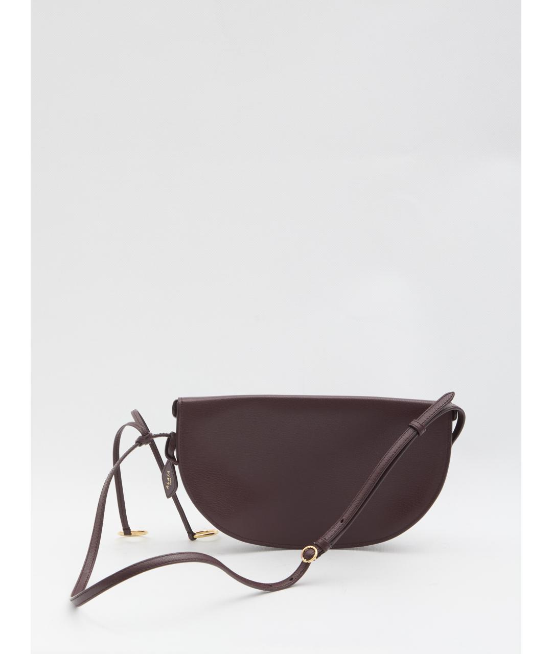 ALAIA Бордовая кожаная сумка через плечо, фото 2