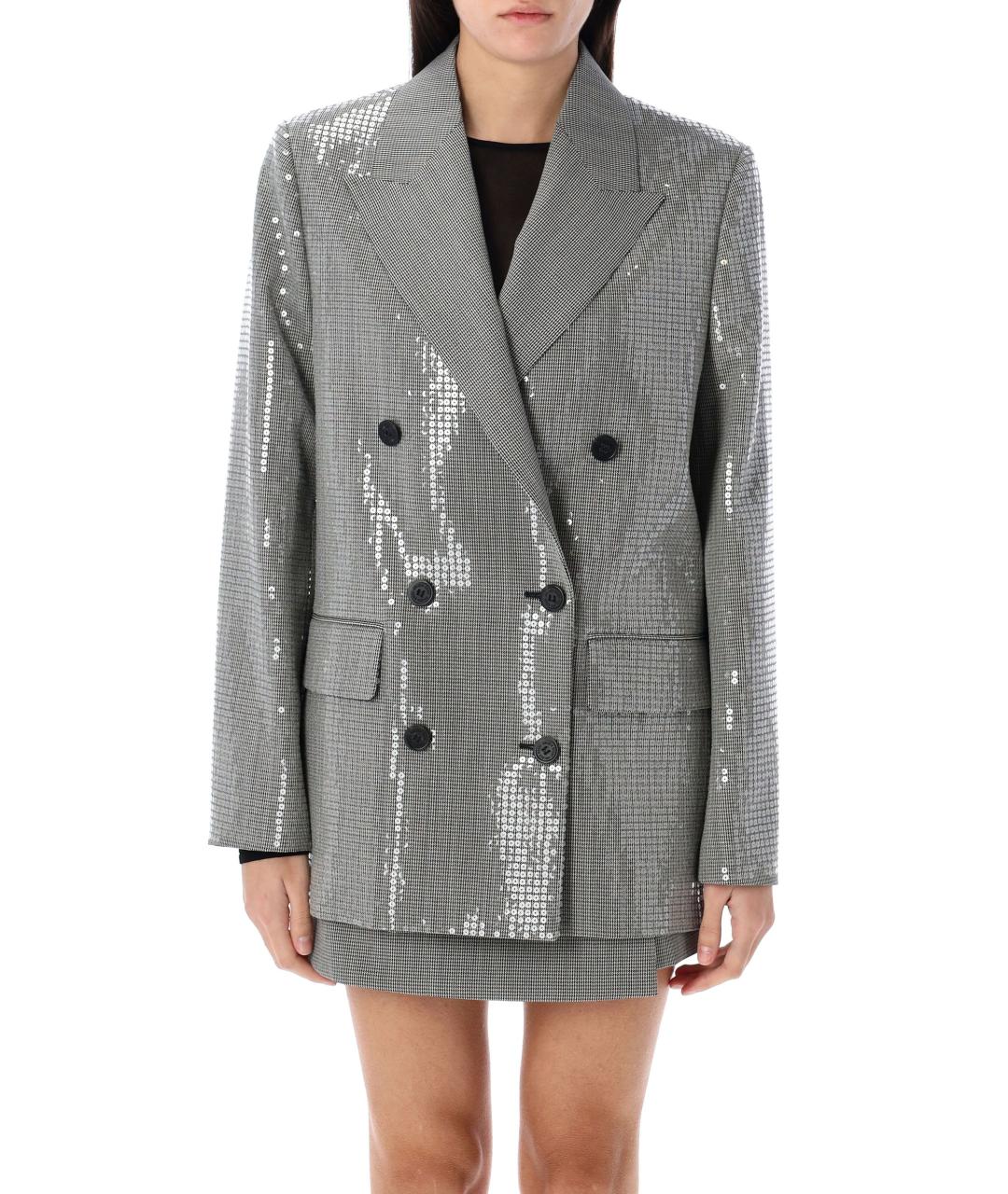 GOLDEN GOOSE DELUXE BRAND Серебрянный вискозный жакет/пиджак, фото 2