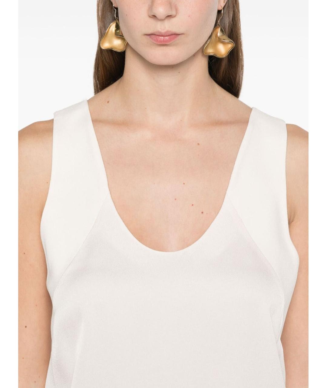 TWIN-SET Белая вискозная майка, фото 4