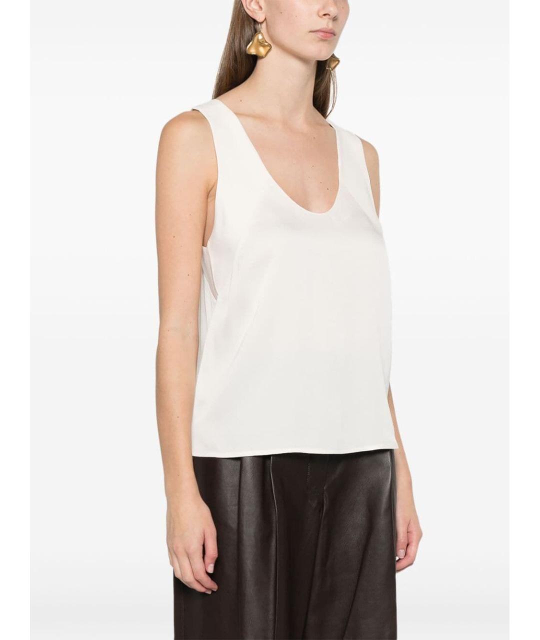 TWIN-SET Белая вискозная майка, фото 3