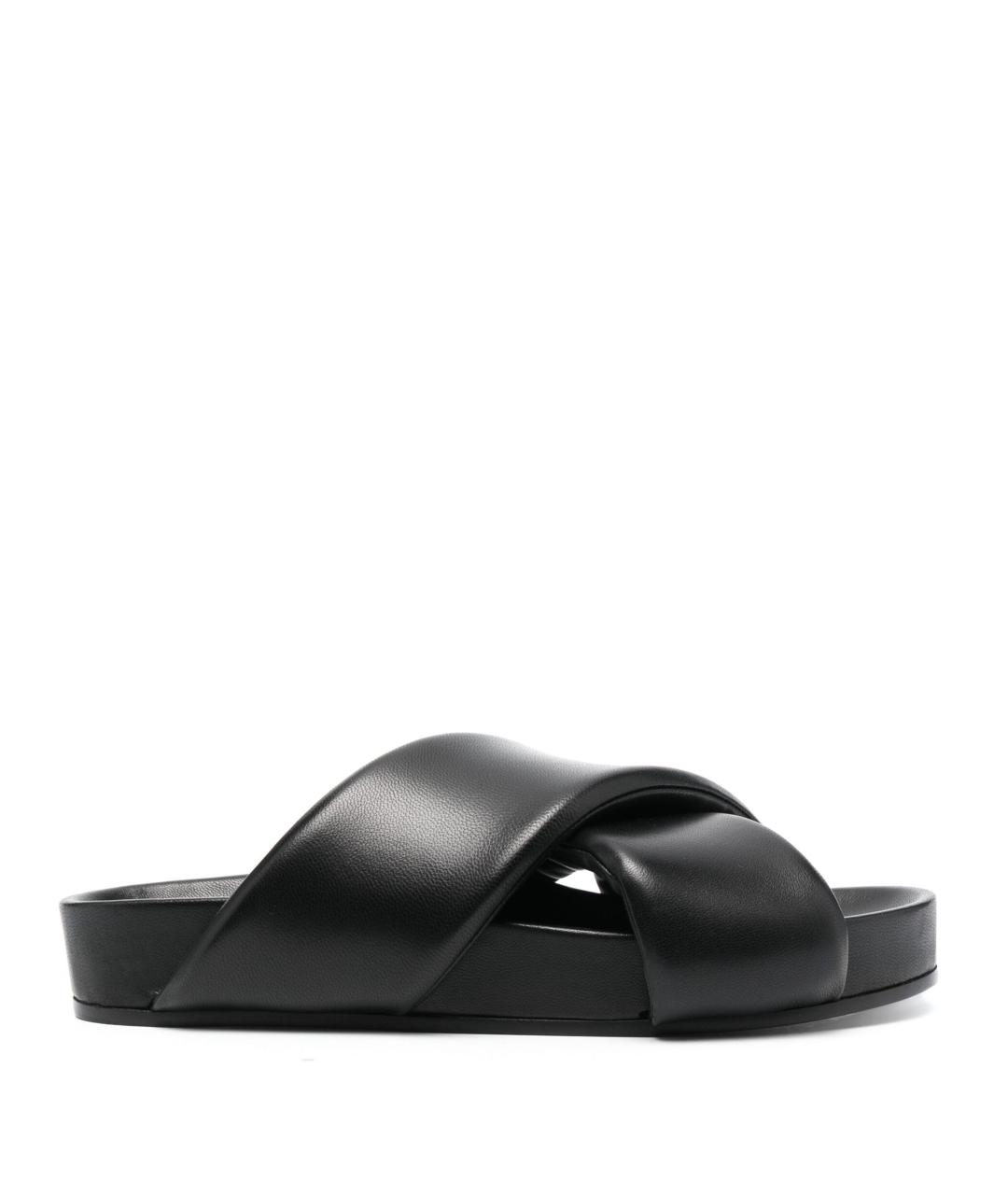 JIL SANDER Черные кожаные сандалии, фото 1