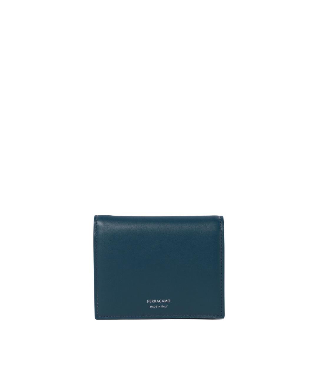FERRAGAMO Синий кожаный кардхолдер, фото 1
