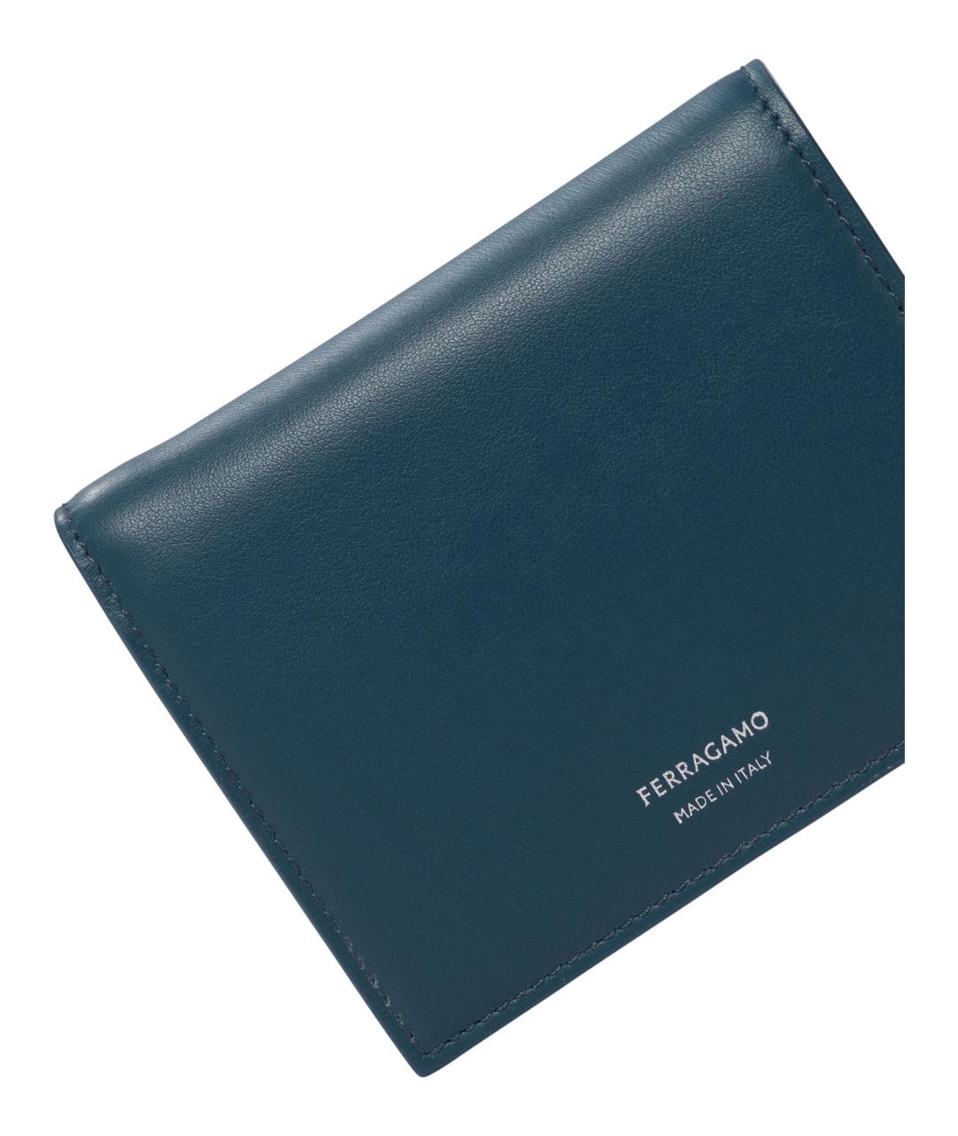FERRAGAMO Синий кожаный кардхолдер, фото 4