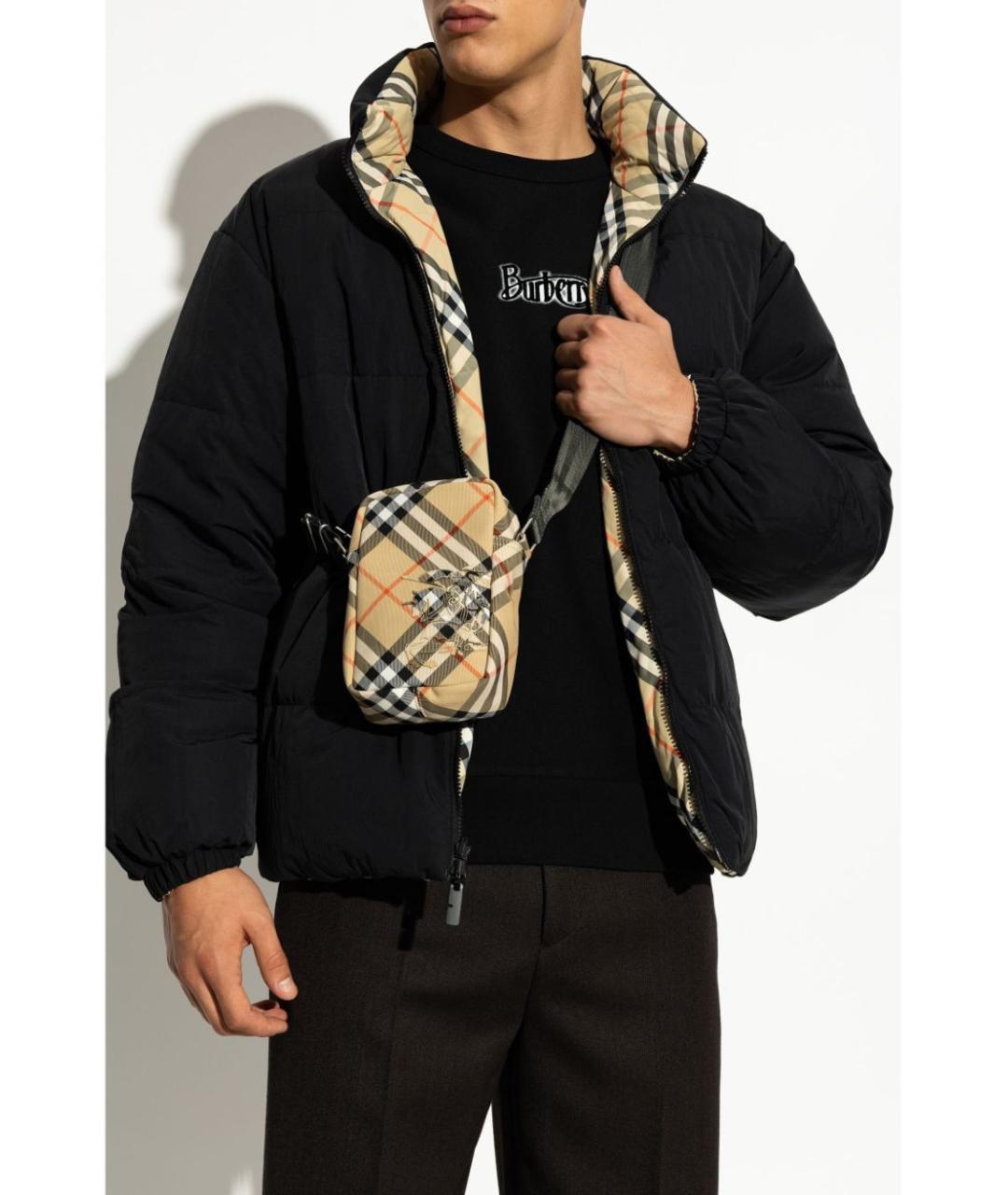 BURBERRY Бежевая синтетическая сумка на плечо, фото 2