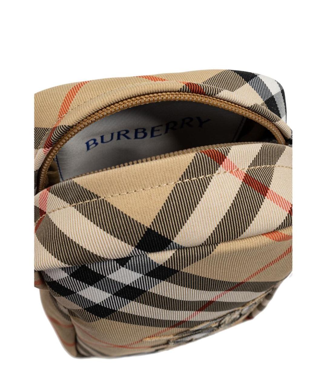 BURBERRY Бежевая синтетическая сумка на плечо, фото 5