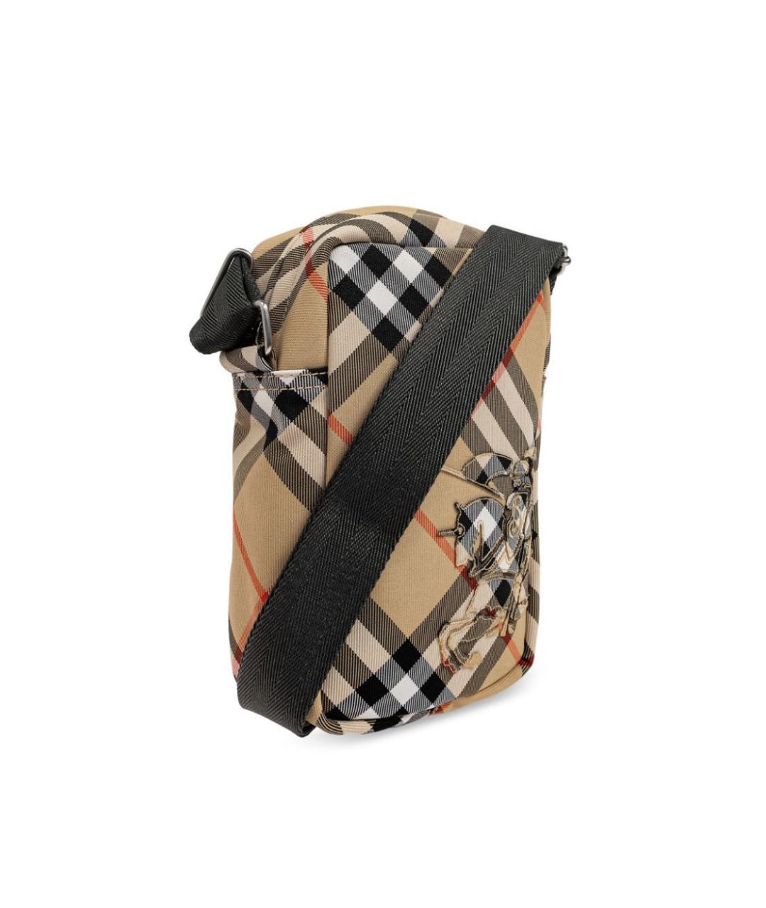 BURBERRY Бежевая синтетическая сумка на плечо, фото 4