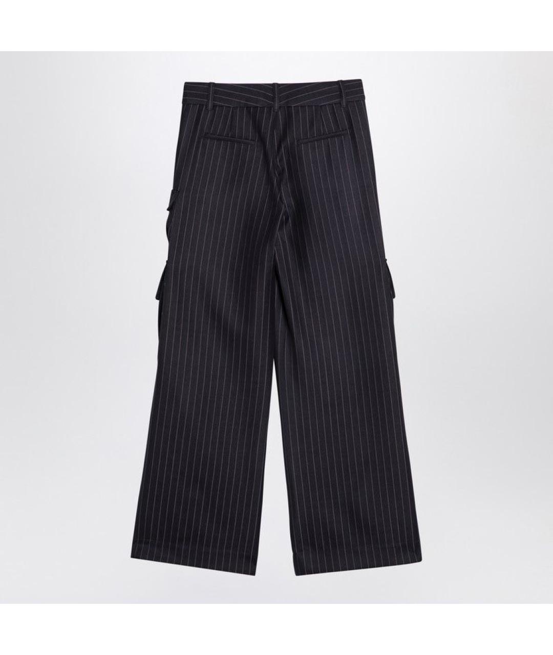 OFF-WHITE Серые полиэстеровые прямые брюки, фото 2