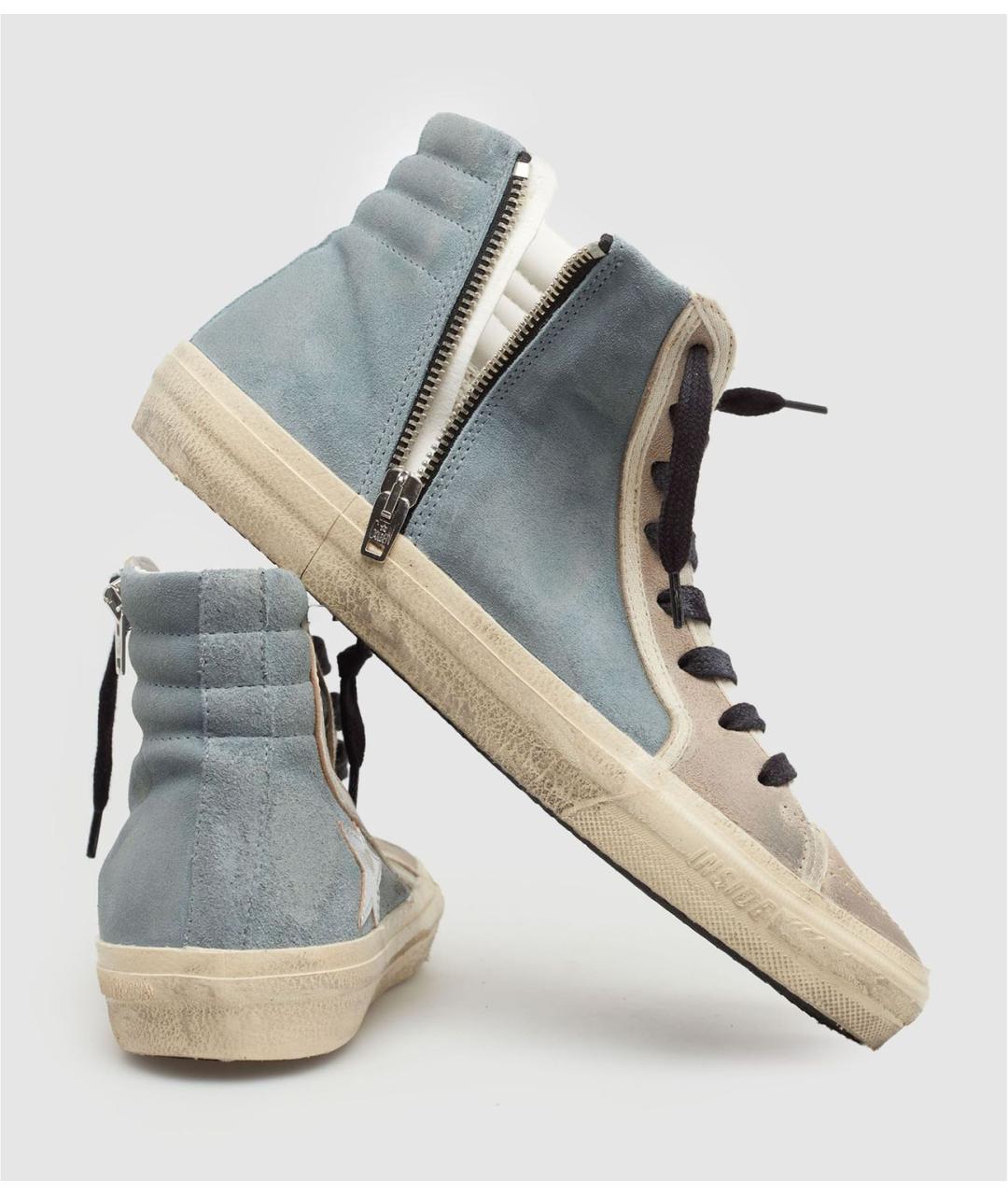 GOLDEN GOOSE DELUXE BRAND Синие кожаные кроссовки, фото 2