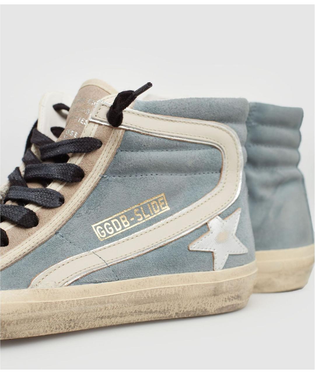 GOLDEN GOOSE DELUXE BRAND Синие кожаные кроссовки, фото 3